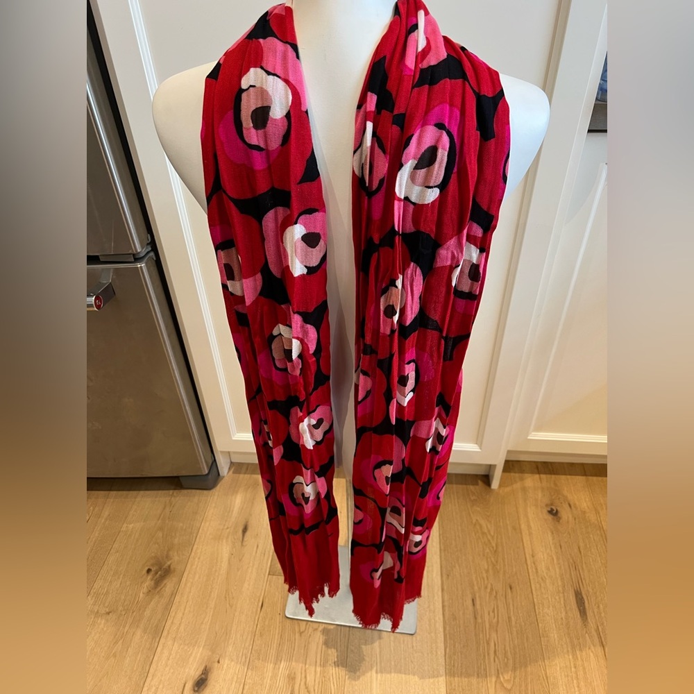 Kate Spade Rose Deco oblong viscose Scarf